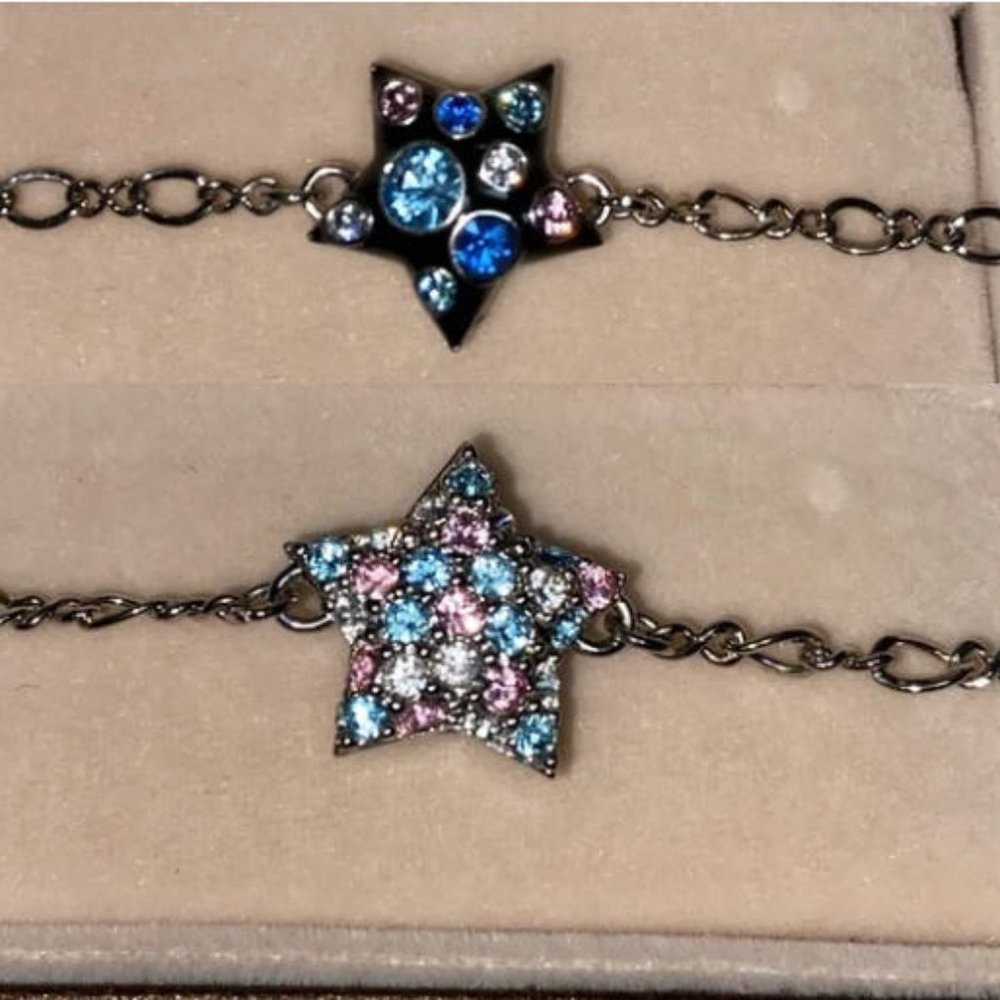 Beautiful Sparkly 2-Sided Star Charm Bracelet